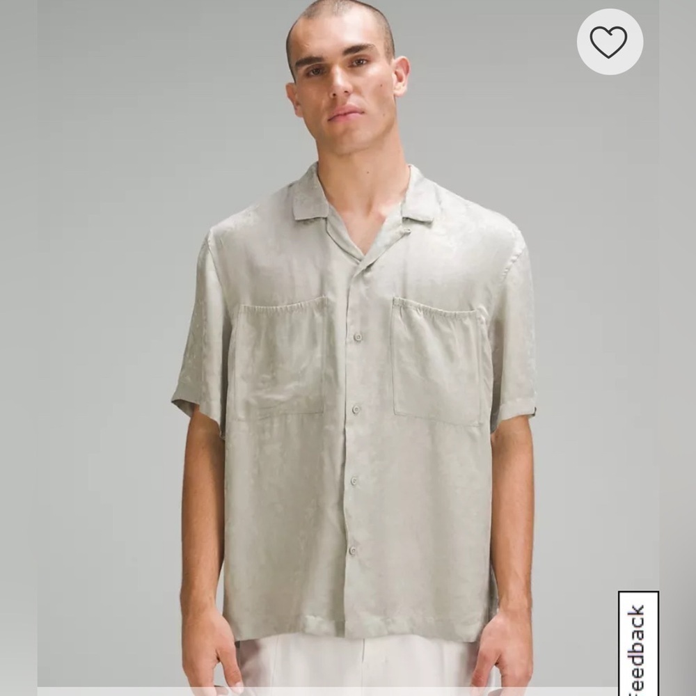 lululemon lab Jacquard Camp Collar Shirt, size XL, p to p approximately 25.5”